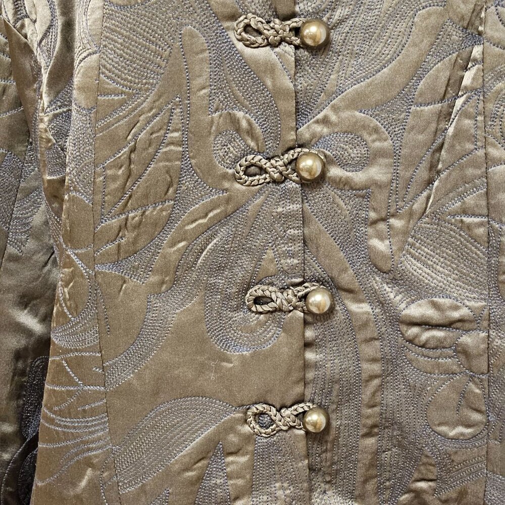 Coldwater Creek Jacket Womens 2X Silk Blend Quilted Stitch Asian Imperial Green - Picture 11 of 11